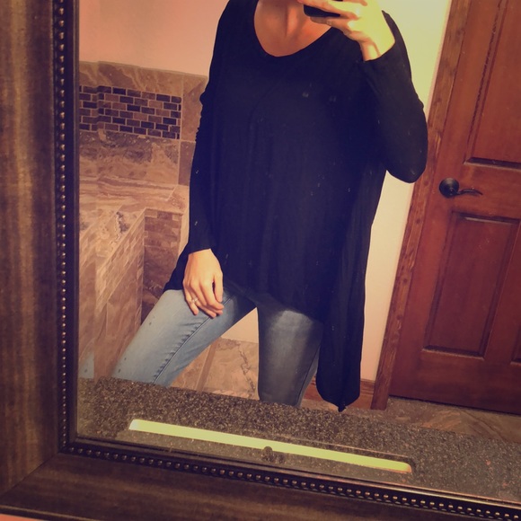 NEW Long Sleeve Black Winged Top - Picture 1 of 3